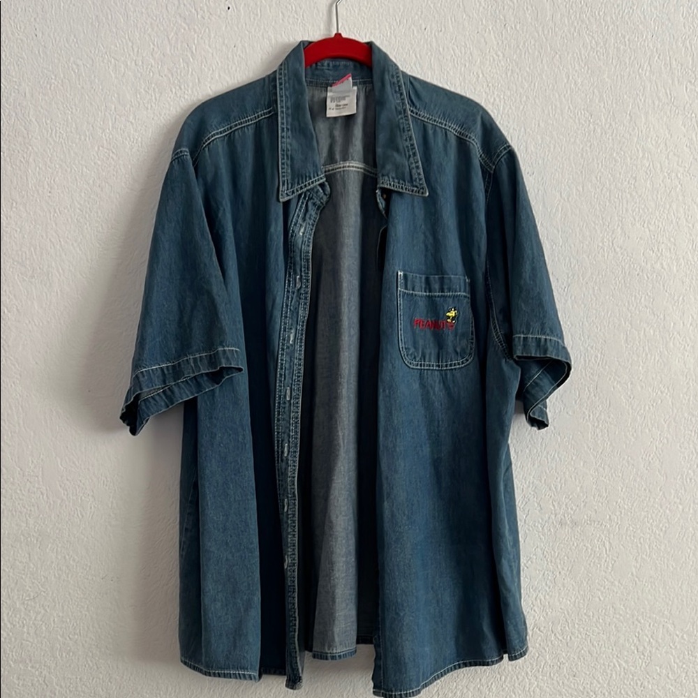 Peanuts Denim Shirt with Snoopy Embroidery